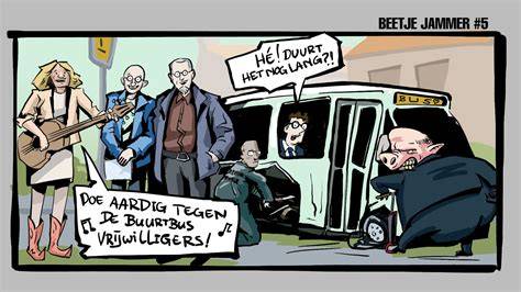 Politicus voor bus gegooid beeldspraak