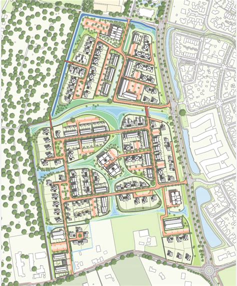 Kaart nieuwe woonwijk noordoosten Dinteloord