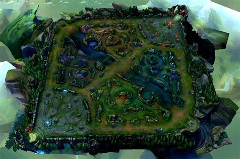 Summoner's Rift banen basis en jungle