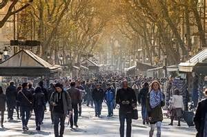 Toeristische drukte op de Ramblas